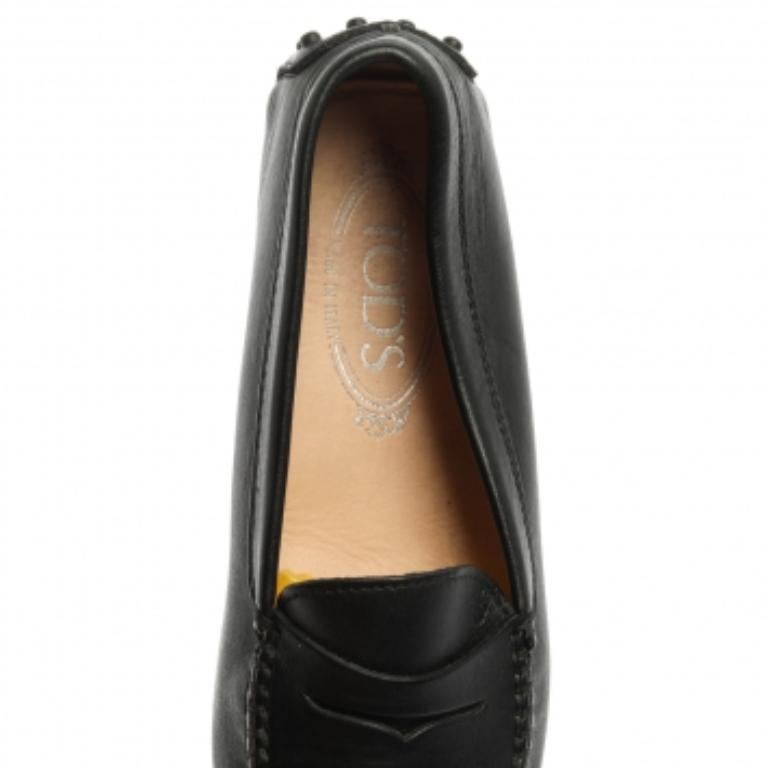 Tod's Black Leather Penny Loafers Size 36 For Sale 1