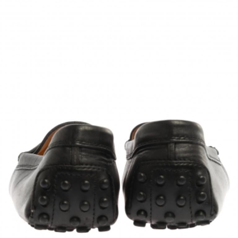 Tod's Black Leather Penny Loafers Size 36 For Sale 2