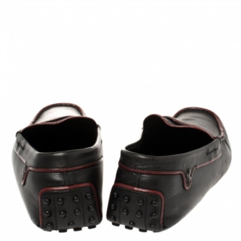 Men's Tod's Black Leather Penny Loafers Size 43 For Sale