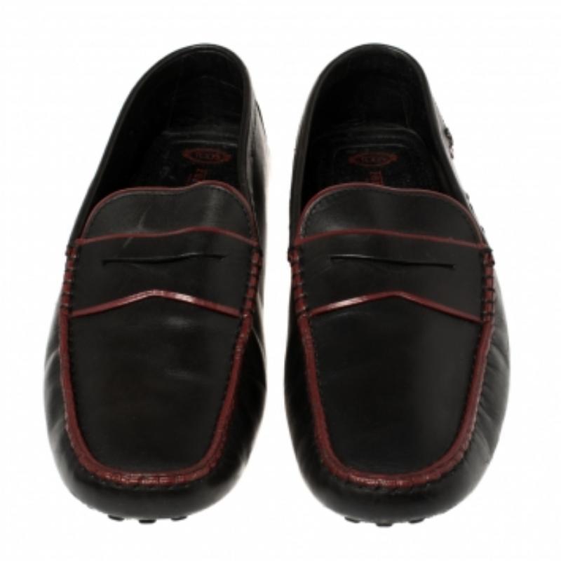 Tod's Black Leather Penny Loafers Size 43 For Sale 1