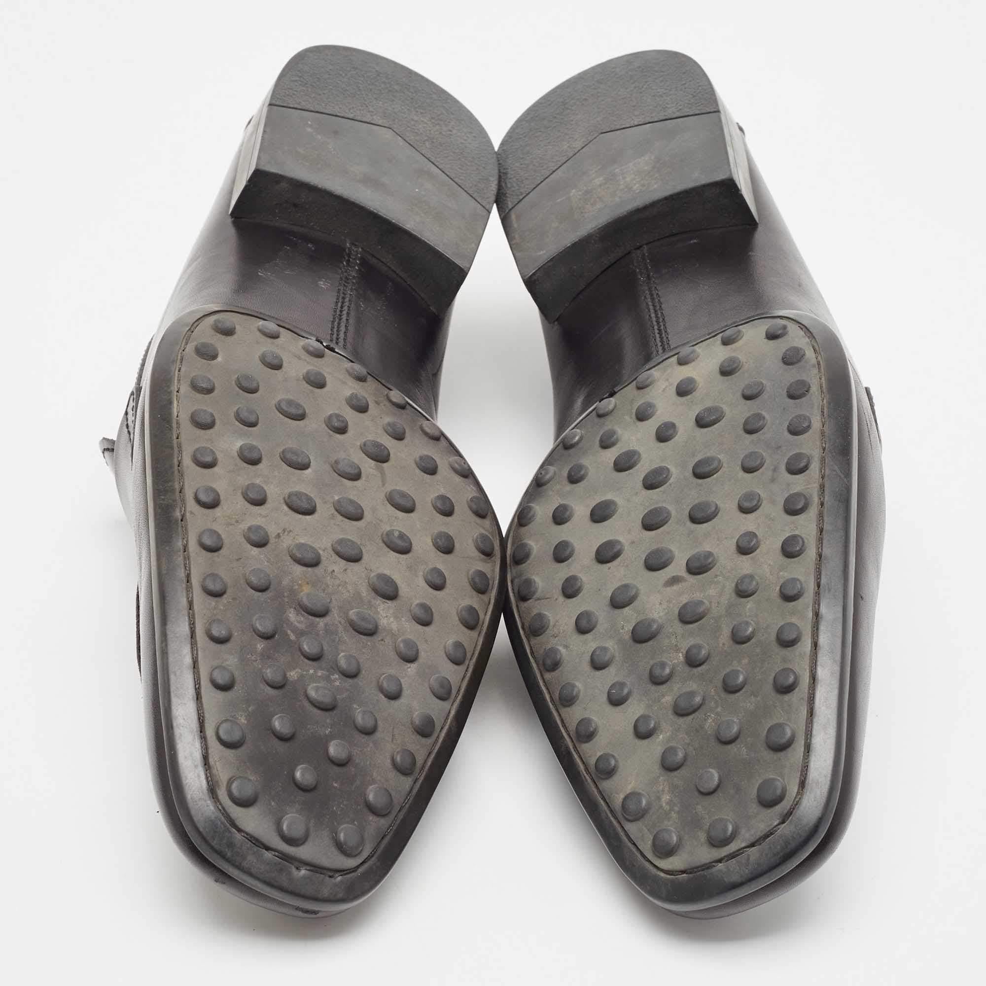 Tod's Black Leather Penny Loafers Size 43 2
