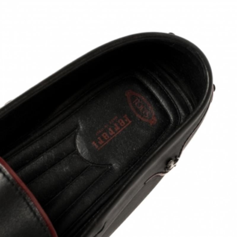 Tod's Black Leather Penny Loafers Size 43 For Sale 2