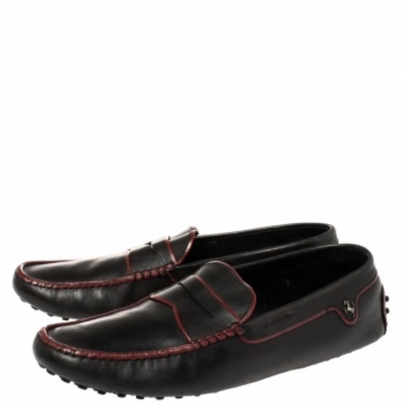 Tod's Black Leather Penny Loafers Size 43 For Sale 3