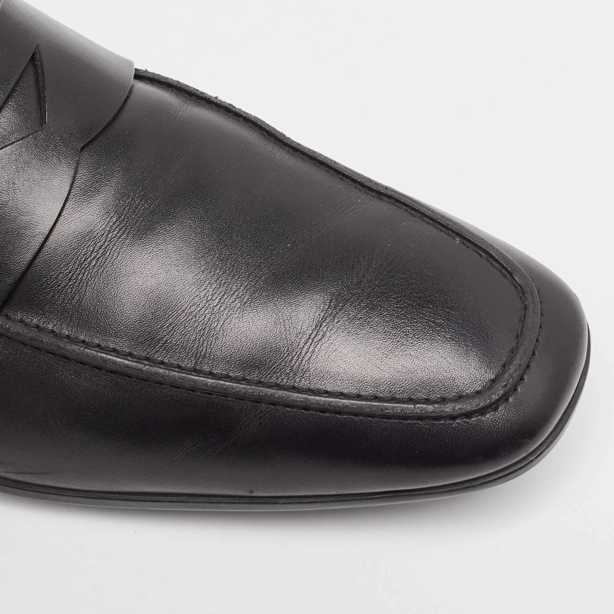 Tod's Black Leather Penny Loafers Size 43 4