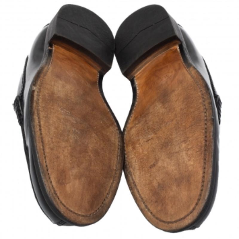 Tod's Black Leather Penny Slip On Loafers Size 39.5 For Sale 3