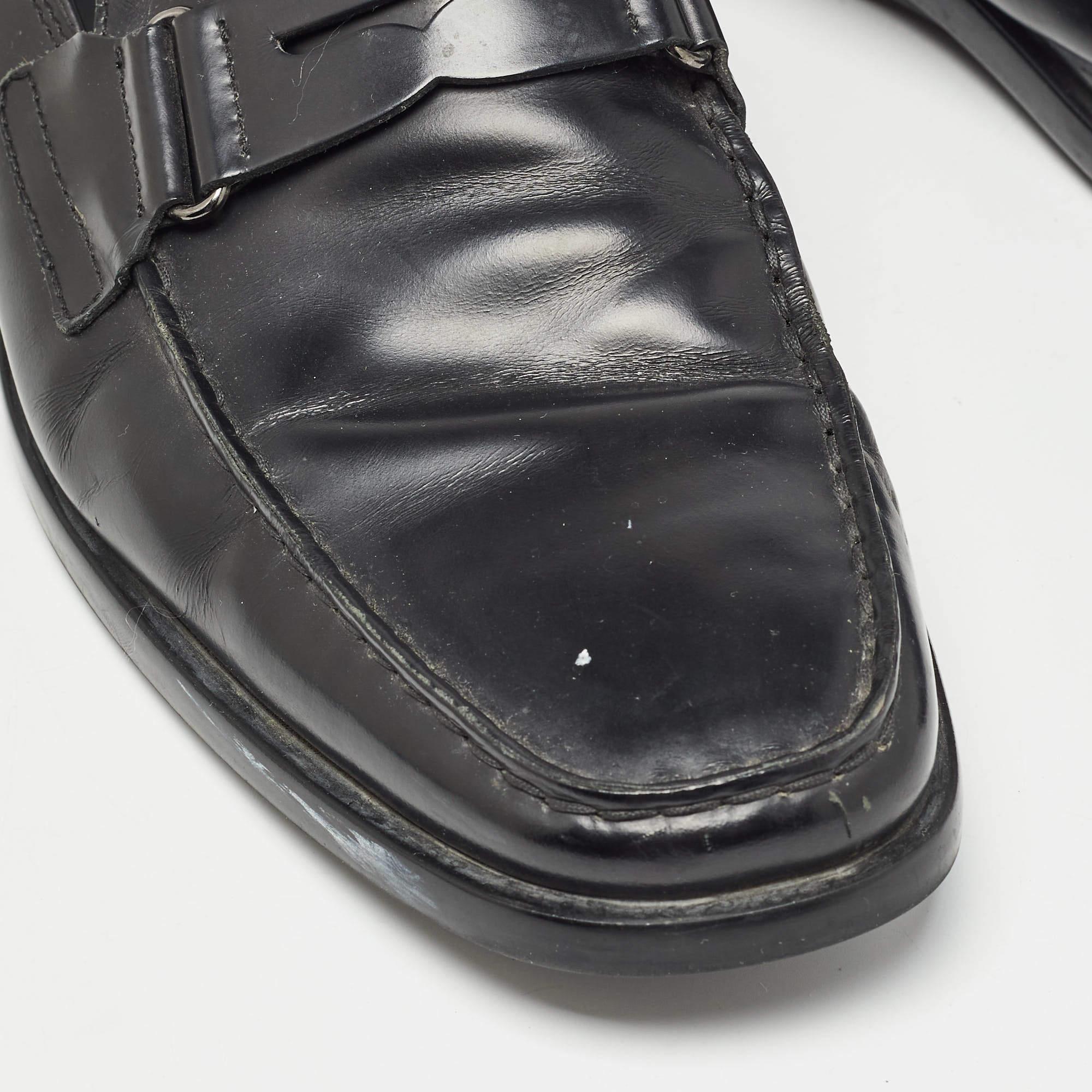 Tod's Black Leather Penny Slip On Loafers Size 43 For Sale 4