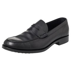 Tod's Penny Slip On Loafers en cuir noir Taille 45