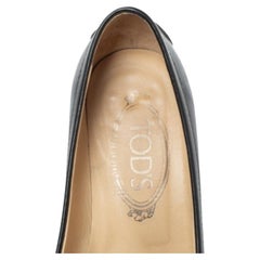 Tod's Black Leather Pointed Toe Penny Loafer Pumps Size 36