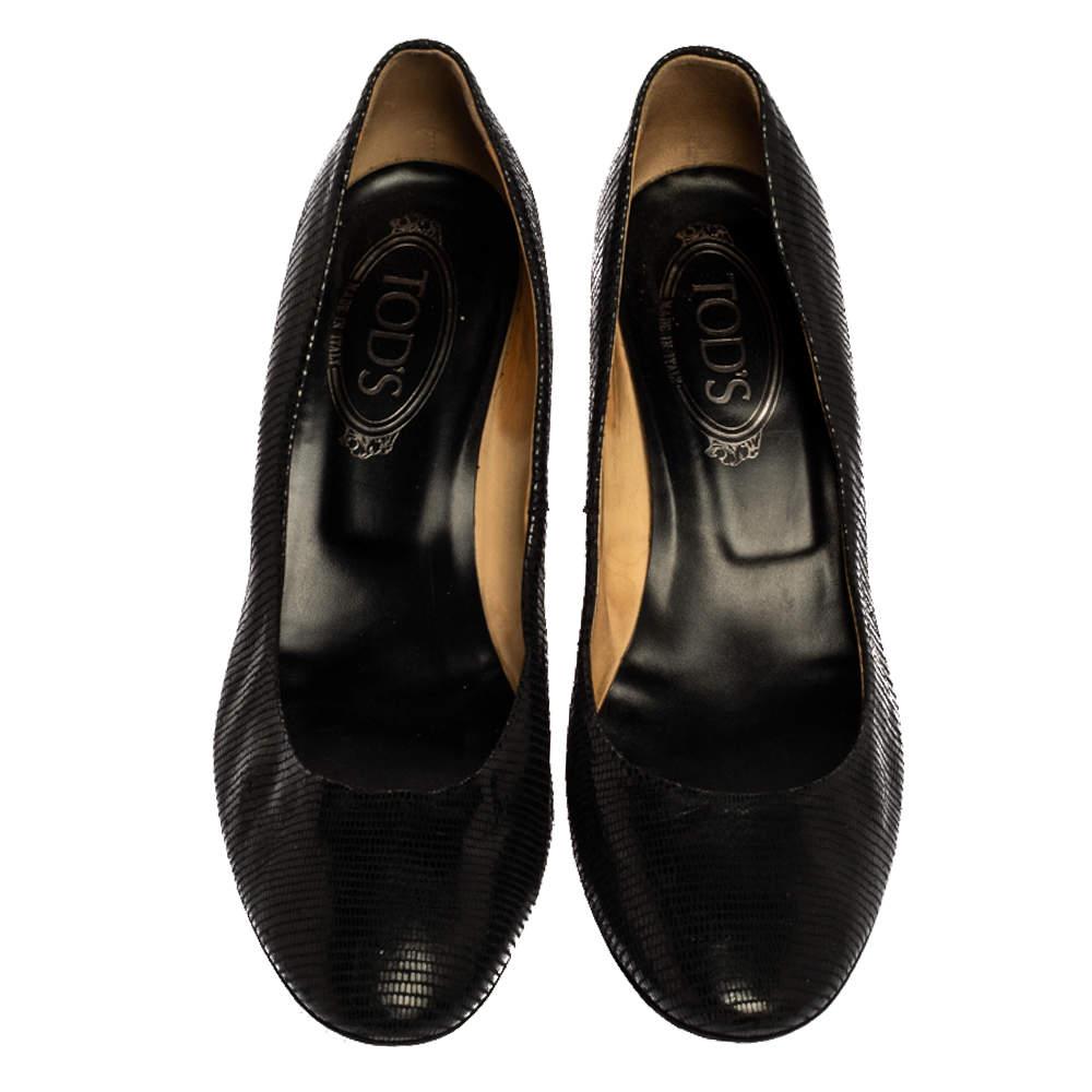 Tod's Black Leather Pumps Size 38.5 In Excellent Condition In Dubai, Al Qouz 2