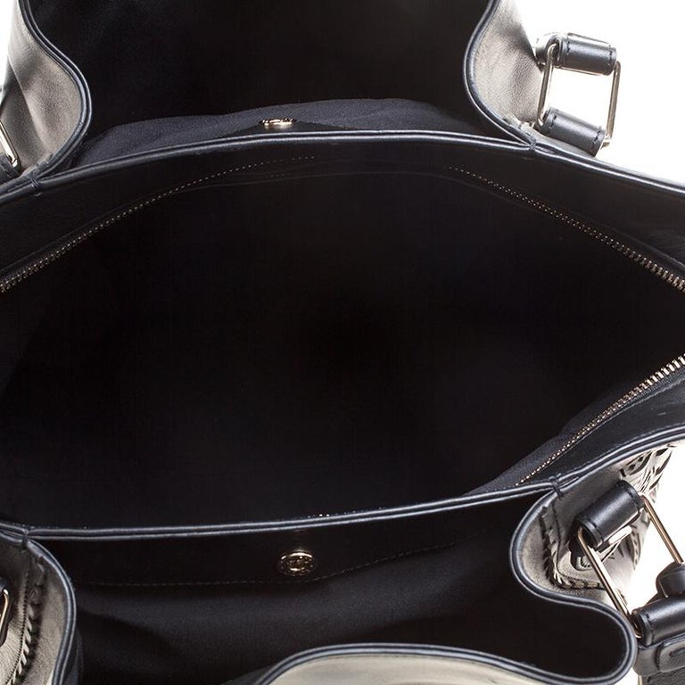 Tod's Black Leather Shopping Zip Tote For Sale at 1stDibs