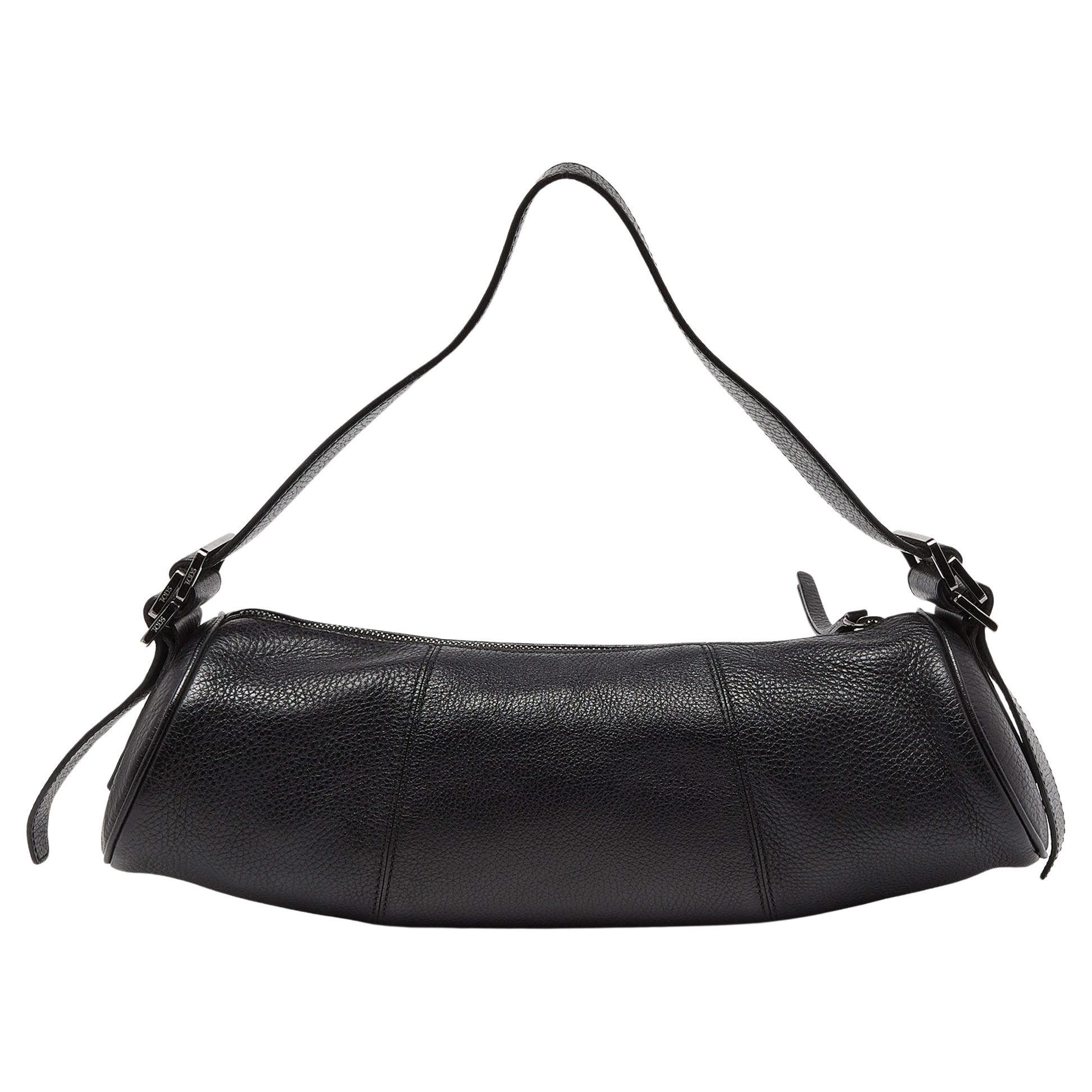 Tod's Black Leather Shoulder Bag For Sale