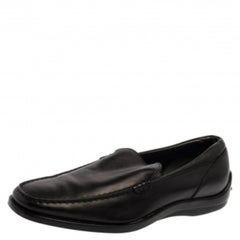 Tod's Black Leather Slip On Loafers Size 41