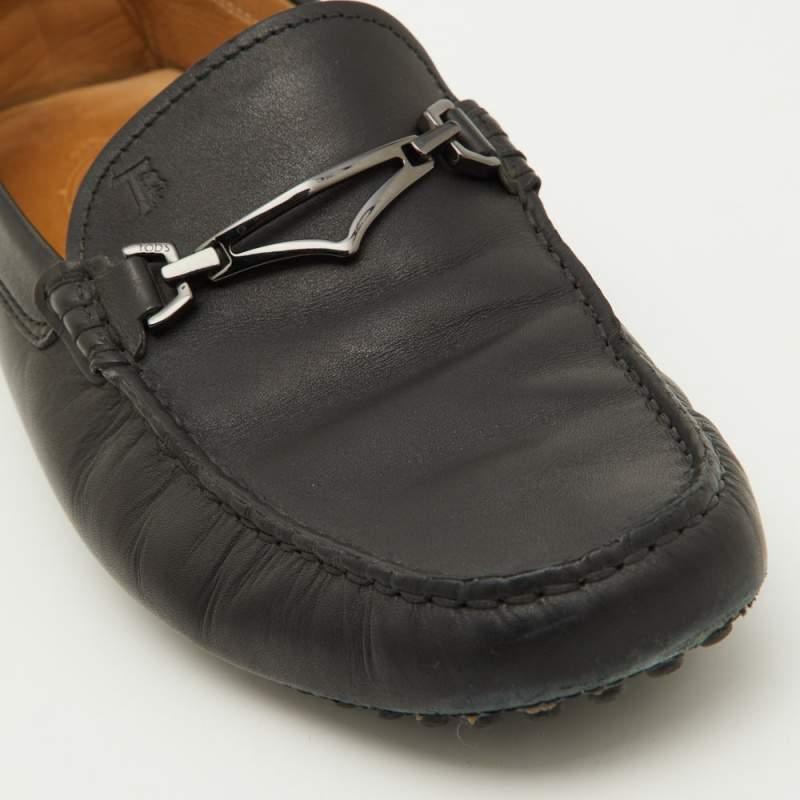 Tod's Black Leather Slip On Loafers Size 41 For Sale 3