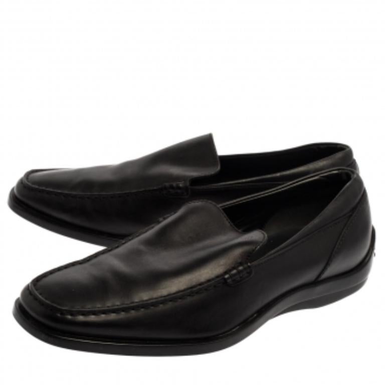 Tod's Black Leather Slip On Loafers Size 41 For Sale 3