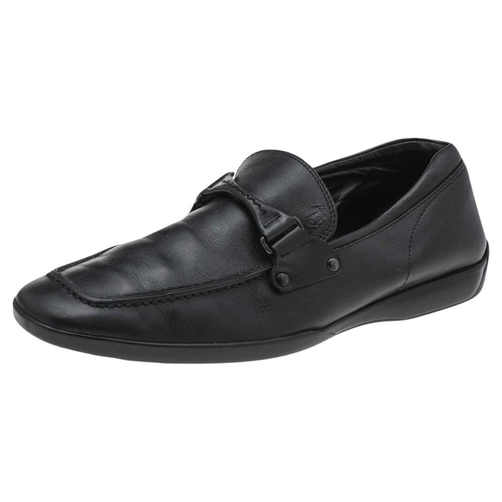 Tod's Black Leather Slip On Loafers Size 41.5 For Sale