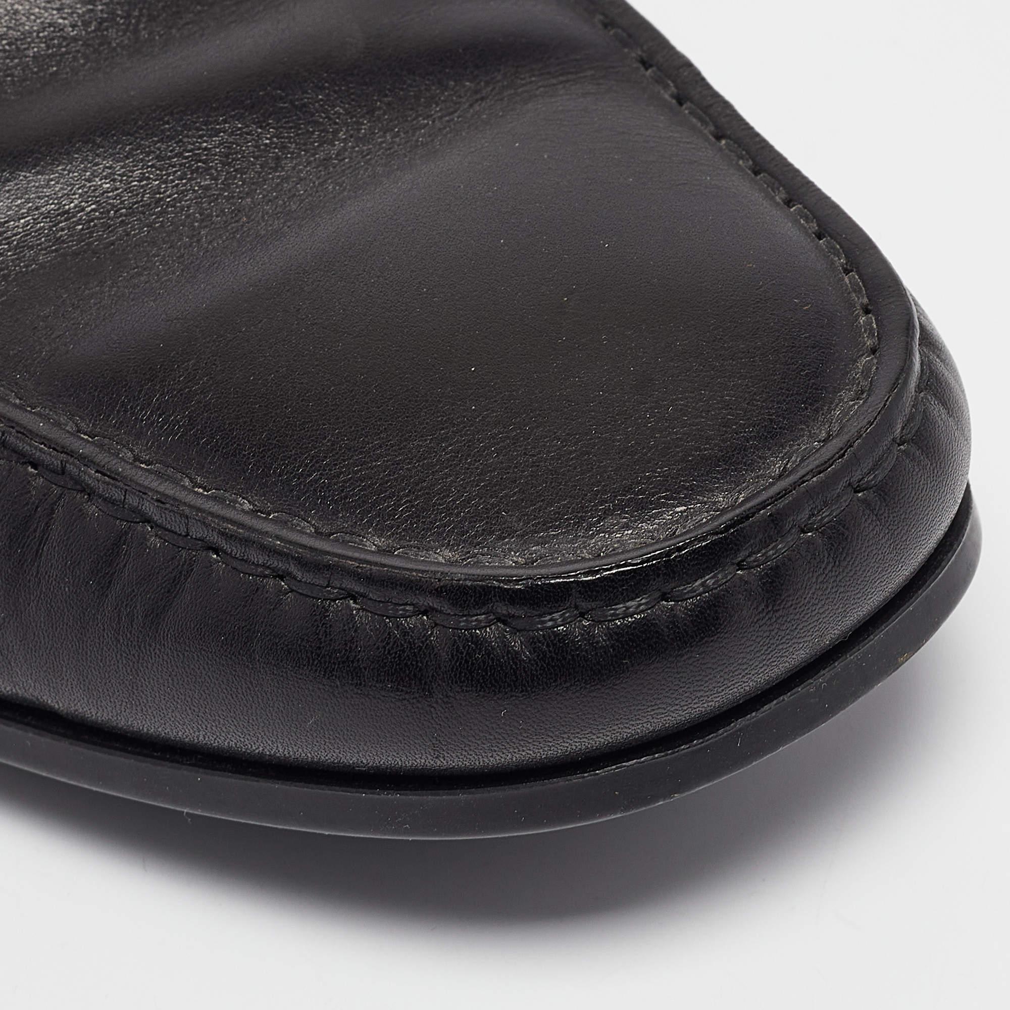 Tod's Black Leather Slip On Loafers Size 42.5 For Sale 3