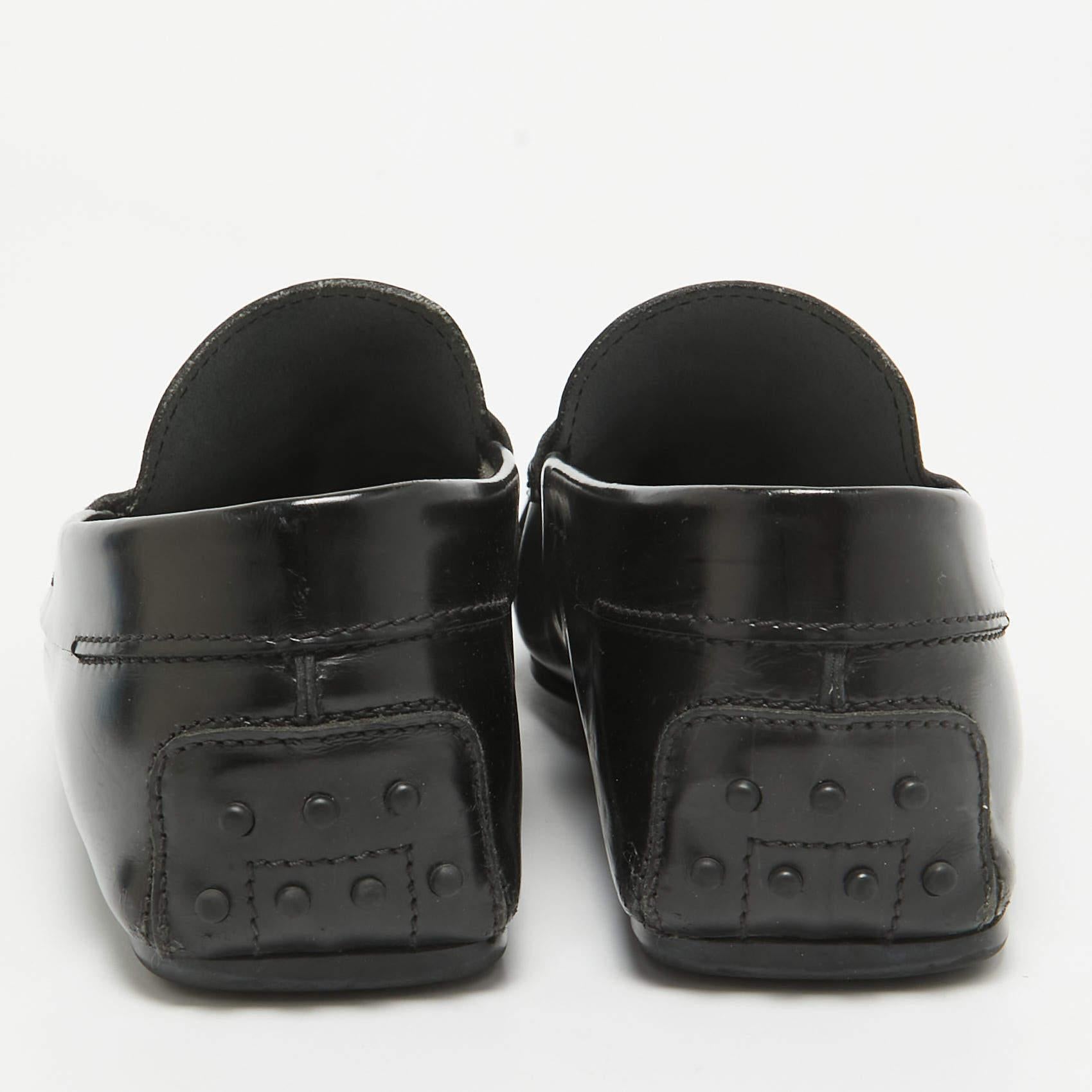 Tod's Black Leather Slip On Loafers Size 43 1