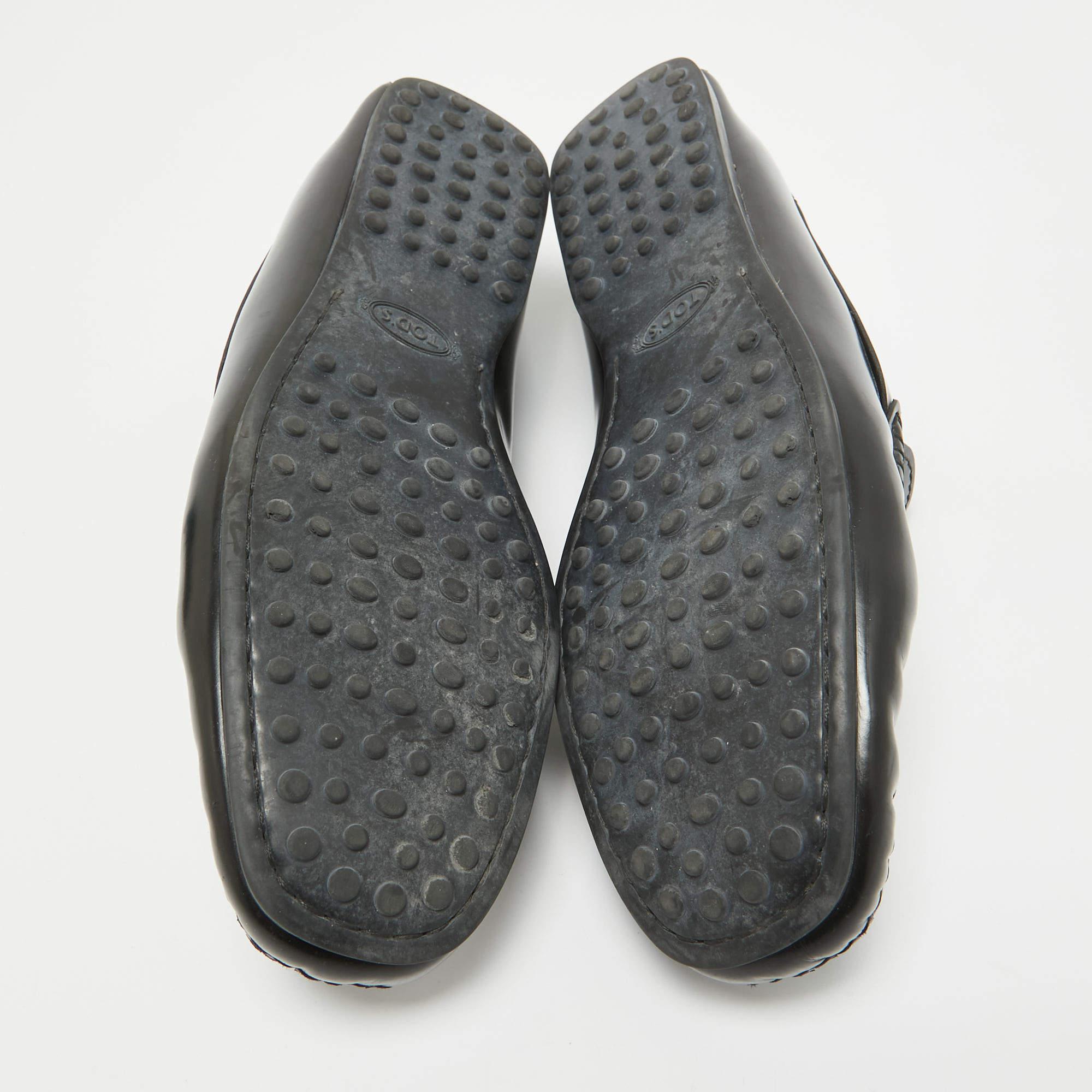 Tod's Black Leather Slip On Loafers Size 43 2