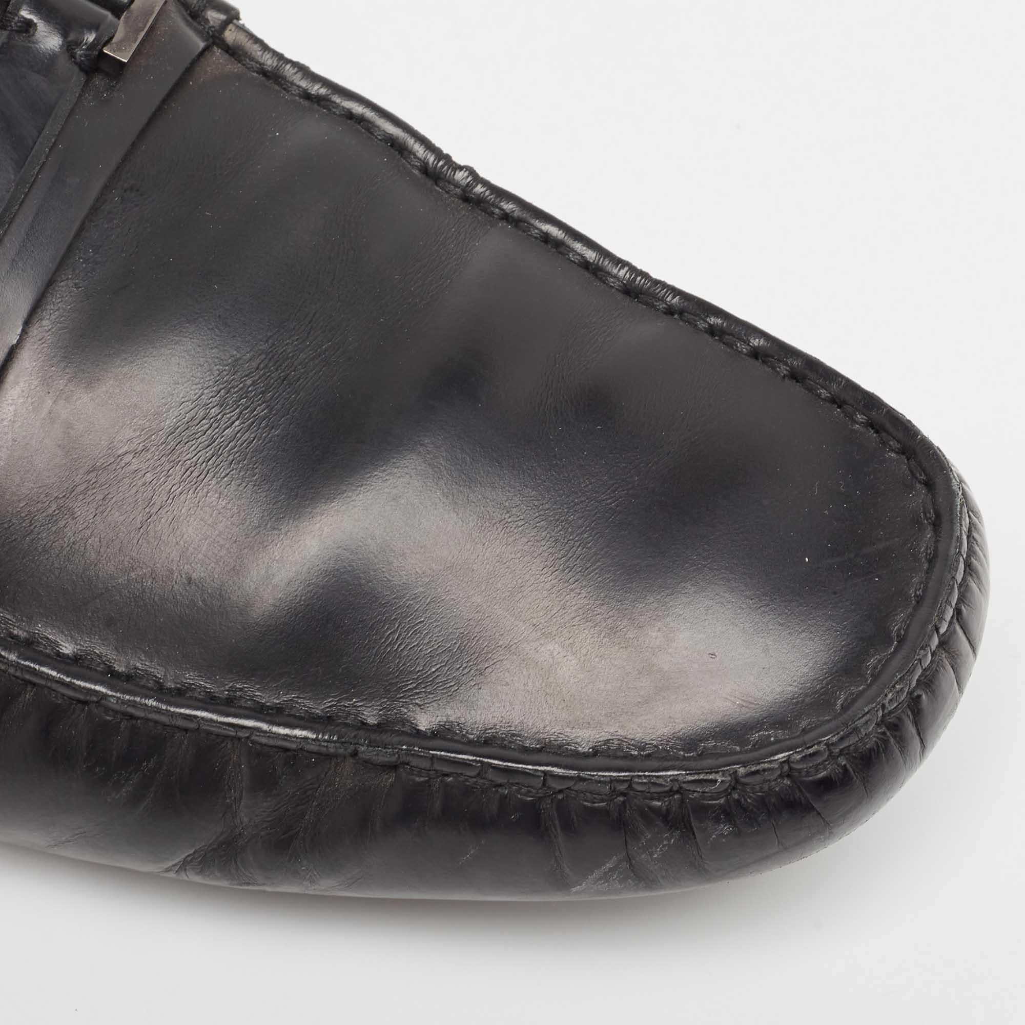 Tod's Black Leather Slip On Loafers Size 44 For Sale 3