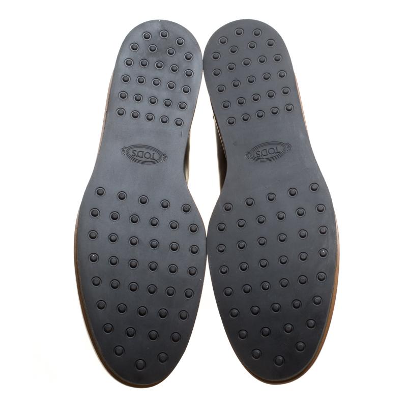Tod's Black Leather Slip On Platform Ankle Boots Size 41 2