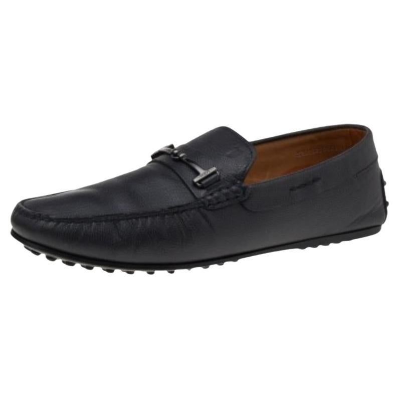 Tod's - Mocassins en cuir noir avec logo en T - Taille 42