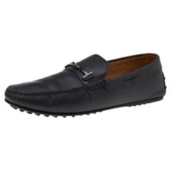 Mocasines Tod's T Logo Slip On Piel Negra Talla 42
