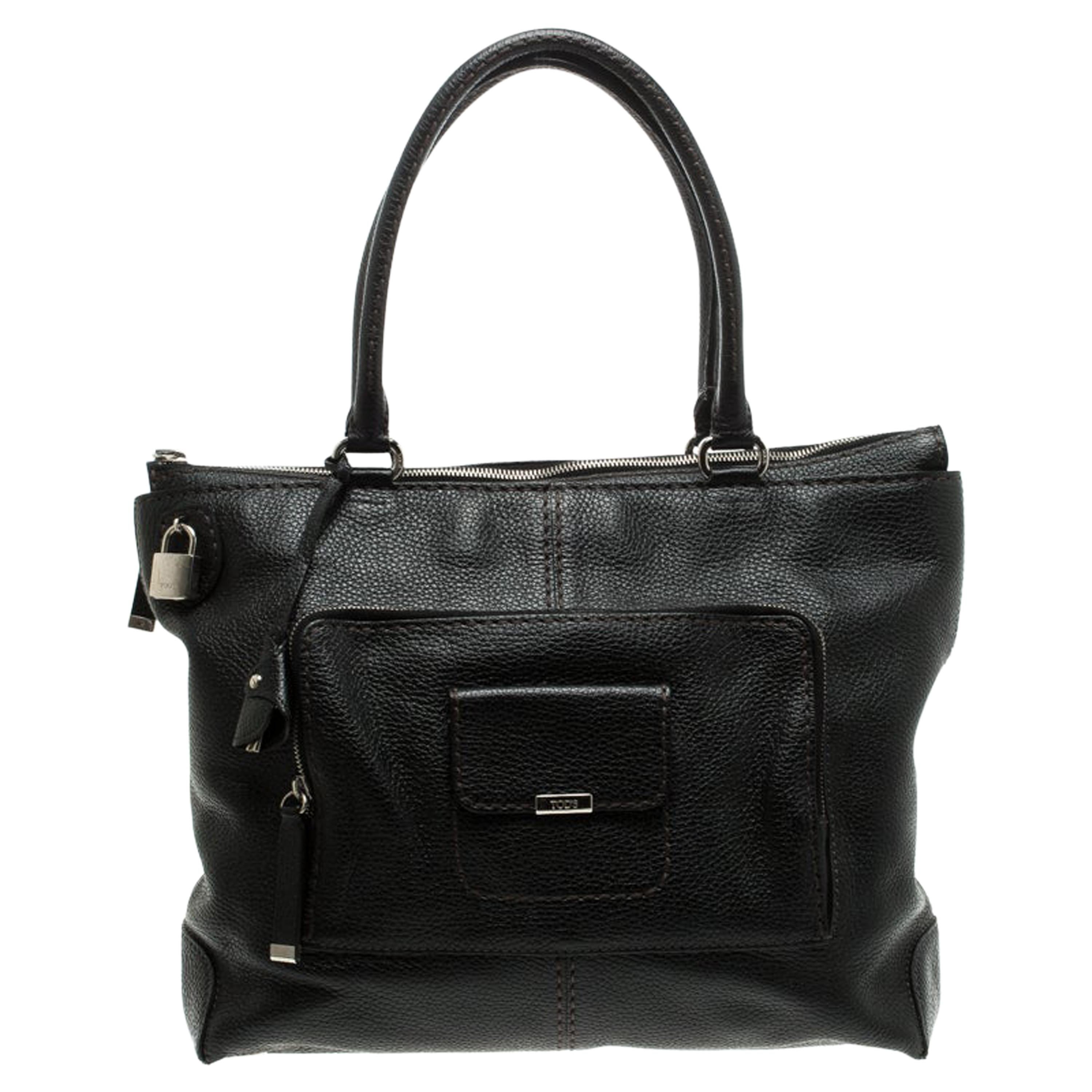 Tod's Black Leather Tote