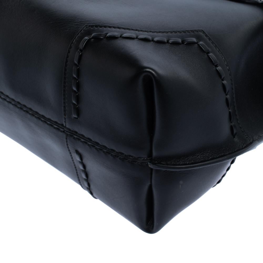 Tod's Black Leather Wave Top Handle Bag 5