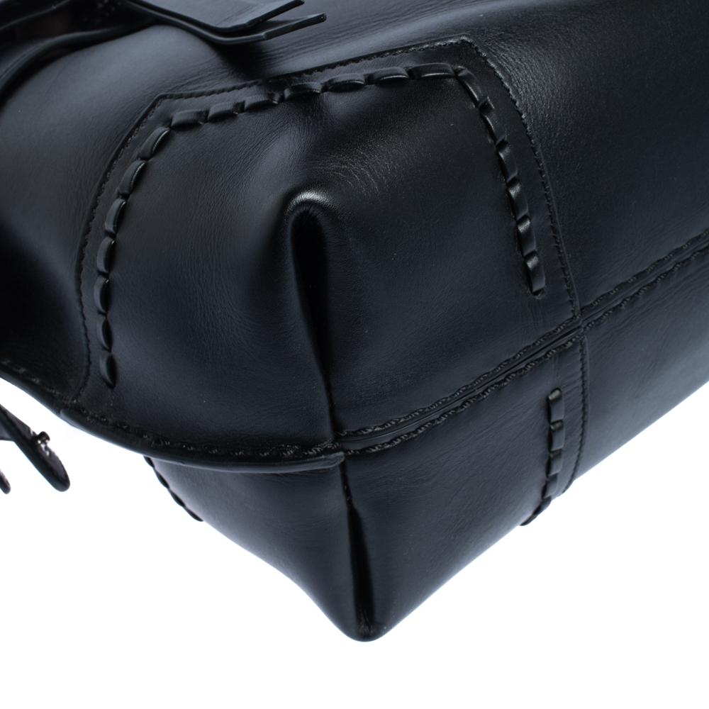 Tod's Black Leather Wave Top Handle Bag 6