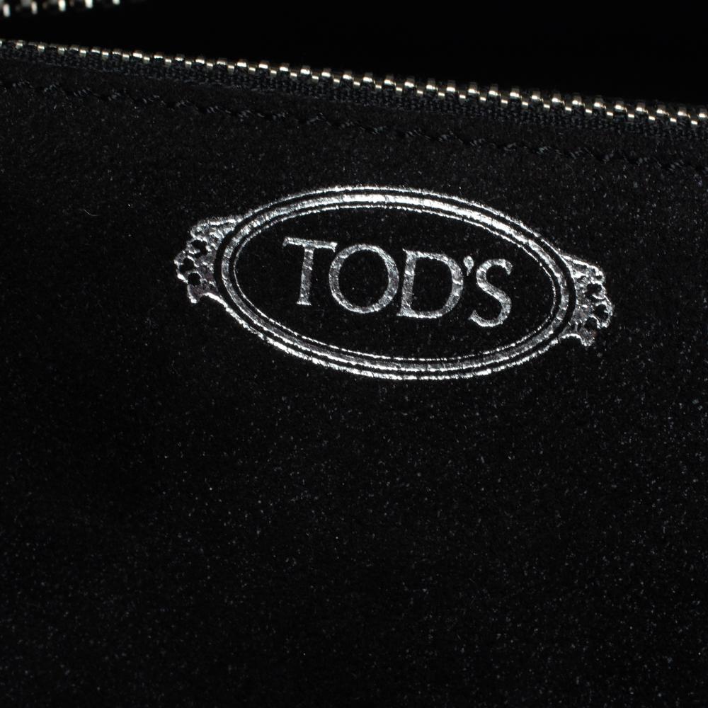 Tod's Black Leather Wave Top Handle Bag 1