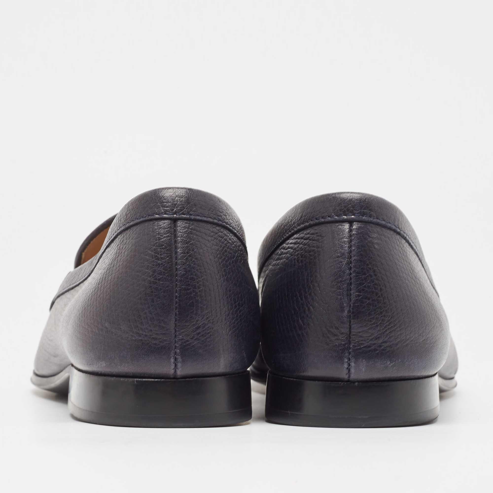 Uomo Mocassini Tod's in pelle nera blu navy con doppia fibbia a T Taglia 42