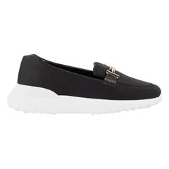 Tod's Black Neoprene Double T Loafers Size IT 39.5