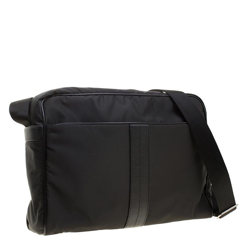 Men's Tod's Black Nylon Pillow Tex Messenger Bag
