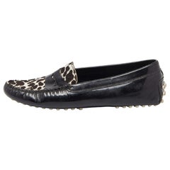 Tod's Gommino Penny Loafers en cuir verni et veau noir Taille 36
