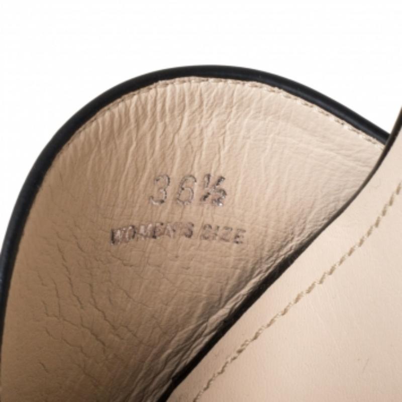Tod's Black Patent Leather Double T Embellished Slide Sandals Size 36.5 For Sale 3