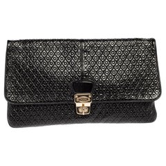 Tod's Black Patent Leather Flap Clutch
