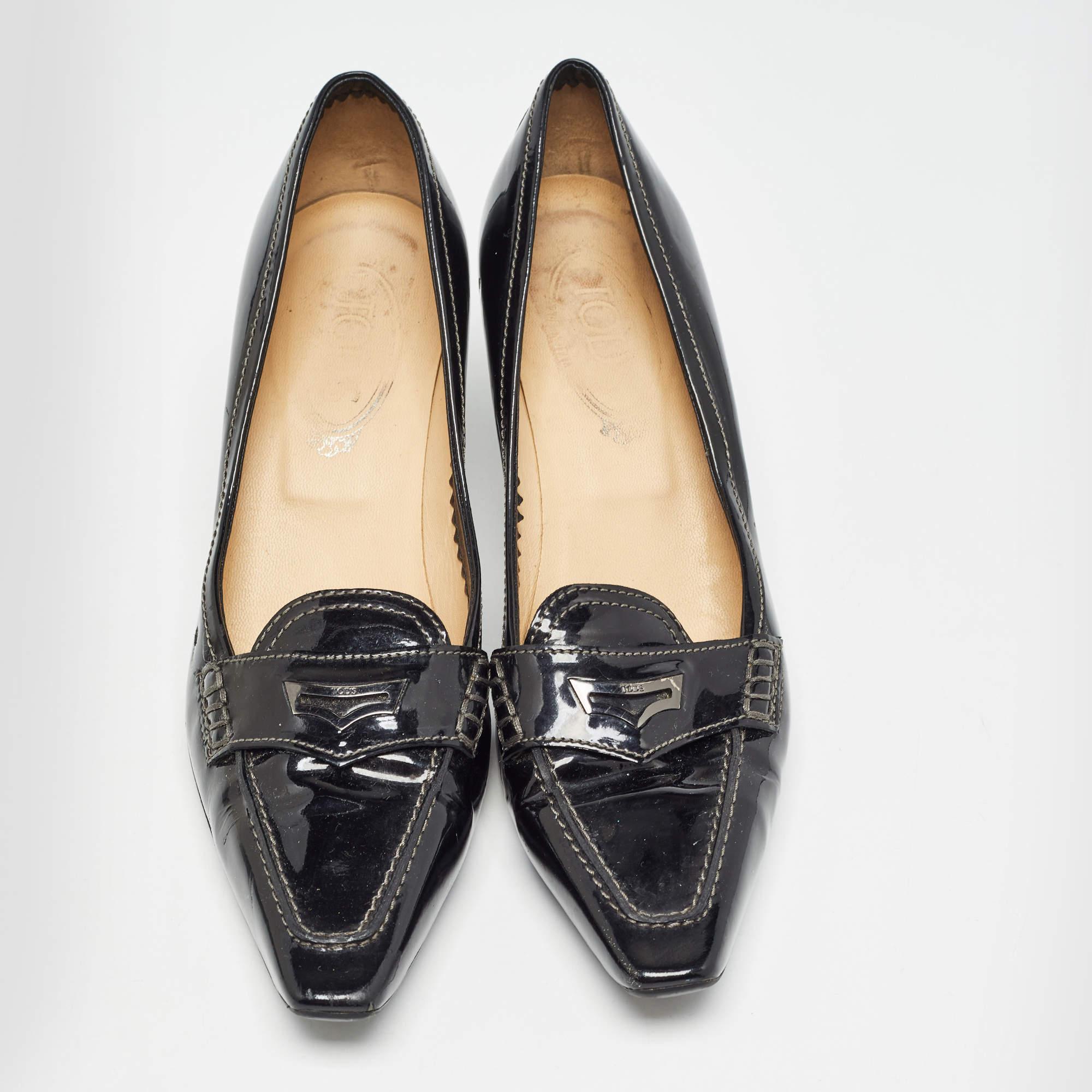 Bombas mocasines Tod's de charol negro talla 39 Negro en venta