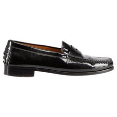 Tod's Black Patent Leather Penny Loafers Size IT 38.5