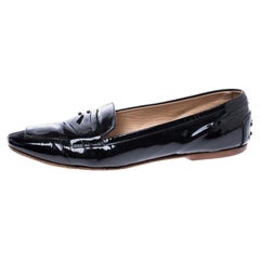 Tod
s Black Patent Leather Pointed Toe Penny Loafer Size 40