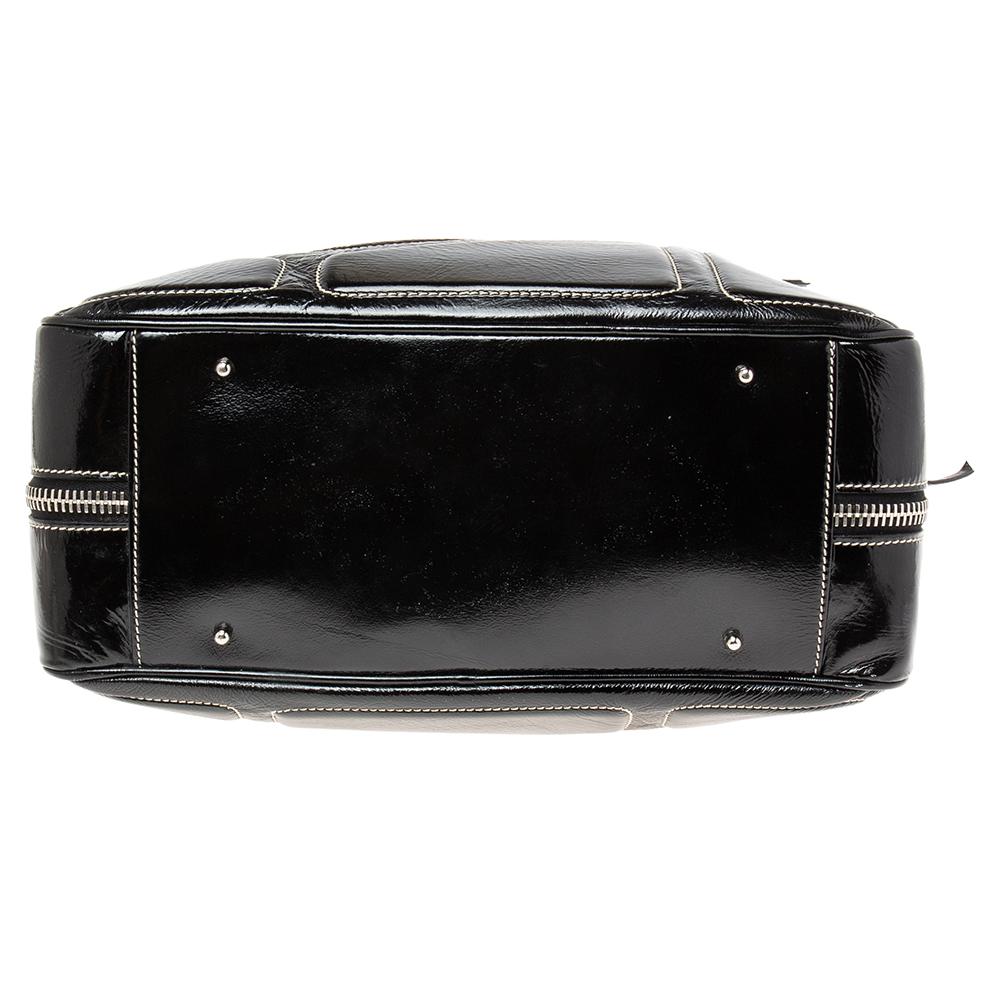 Tod's Black Patent Leather Side Pocket Hobo 6