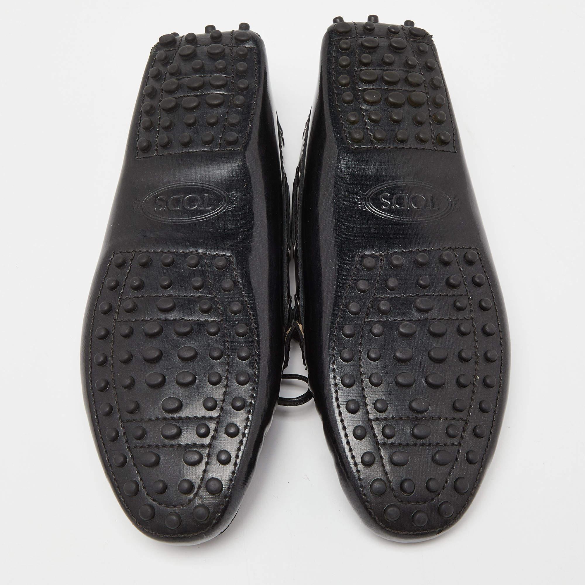 Tod's Black Patent Leather Slip On Loafers Size 36 For Sale 2