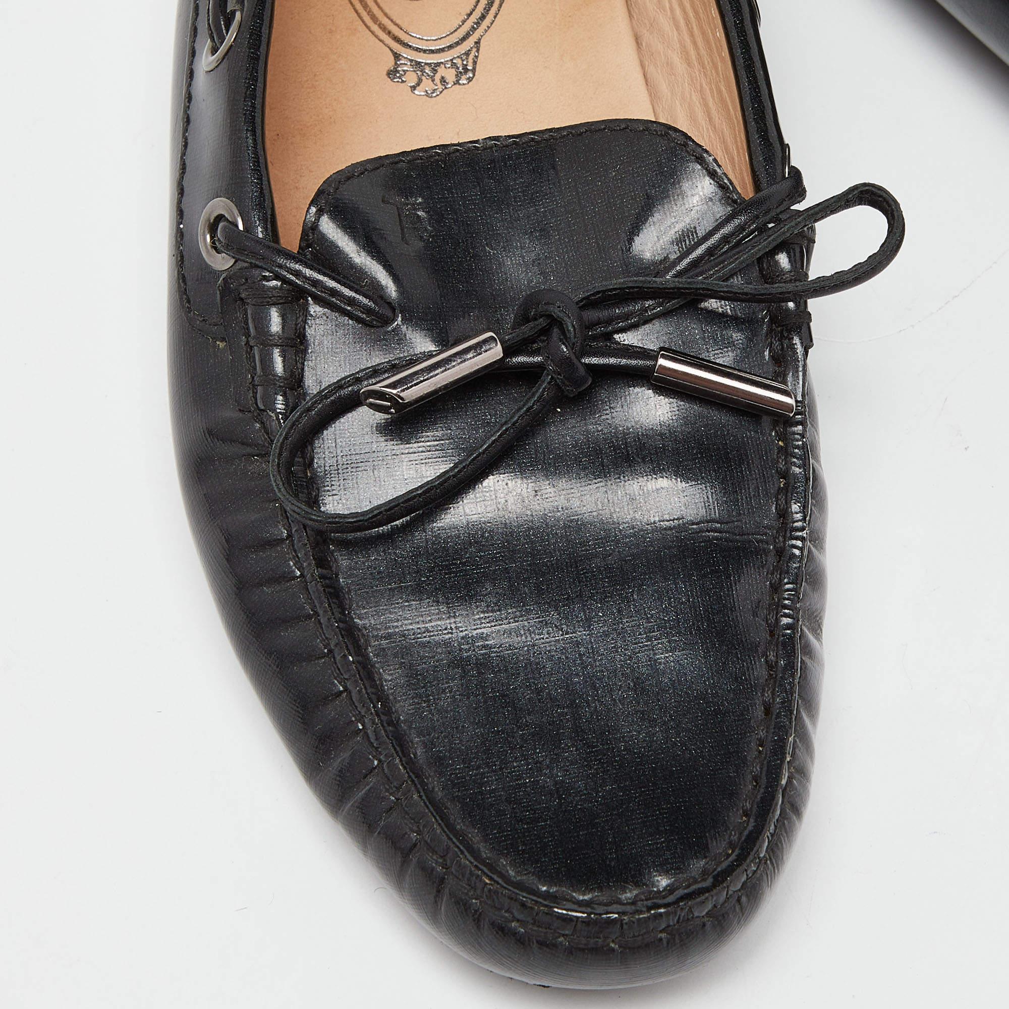 Tod's Black Patent Leather Slip On Loafers Size 36 For Sale 4