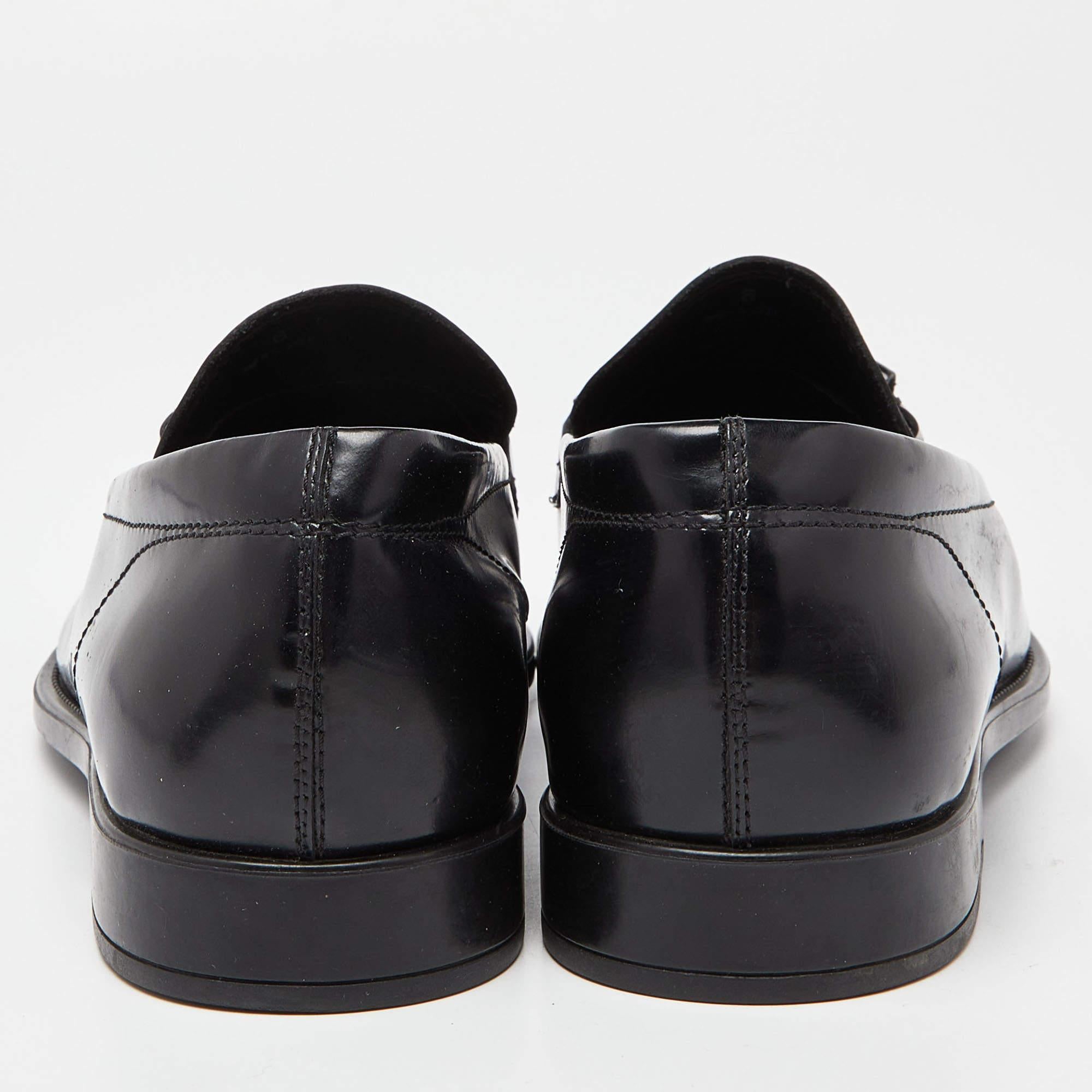 Tod's Black Patent Leather Slip on Loafers Size 39.5 For Sale 1