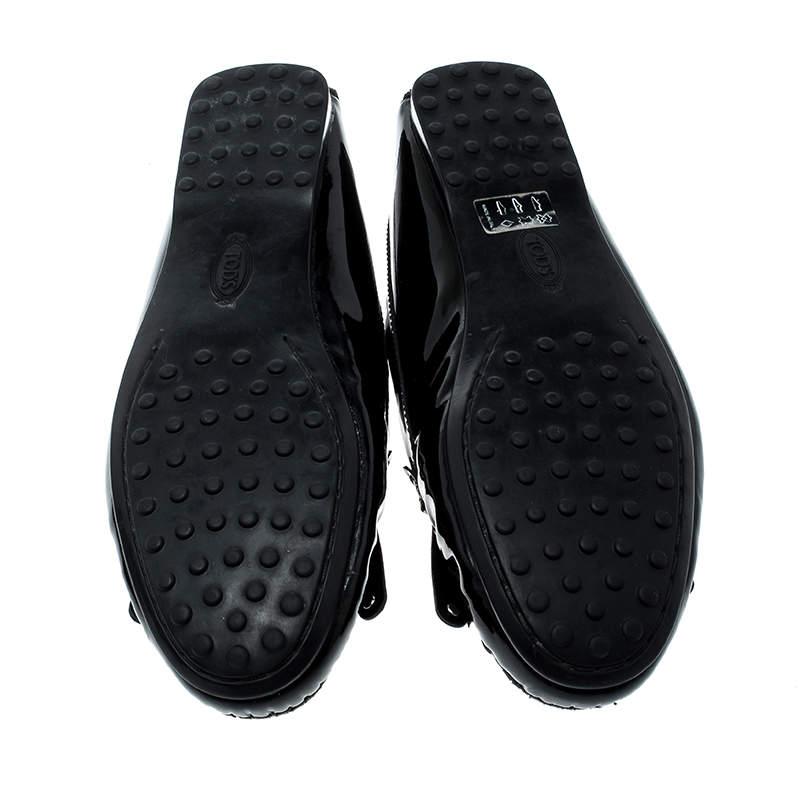 Tod's Black Patent Leather Tassel Loafers Size 36.5 2