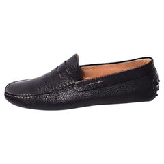Tod’s Black Pebbled Leather Driving Loafers - EU 41.5
