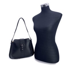 Tod's Black Structured Leather Buckle Shoulder Bag