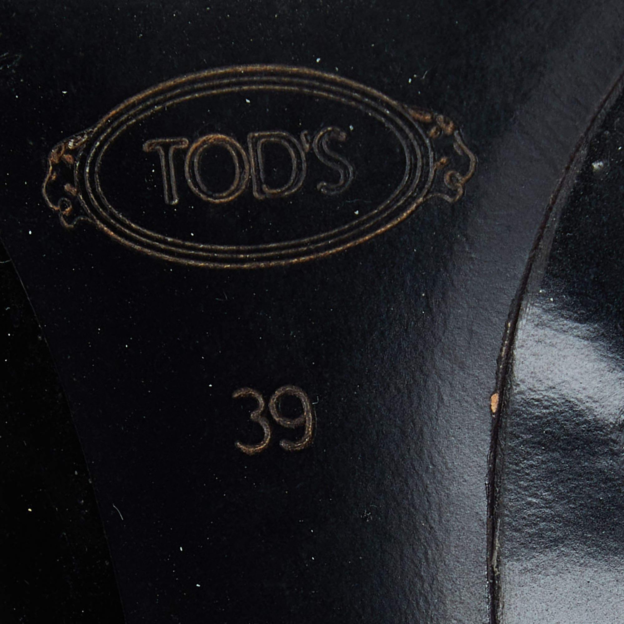 Tod's Schwarze Plateau-Pumps aus Wildleder und Leder Größe 39 im Angebot 4
