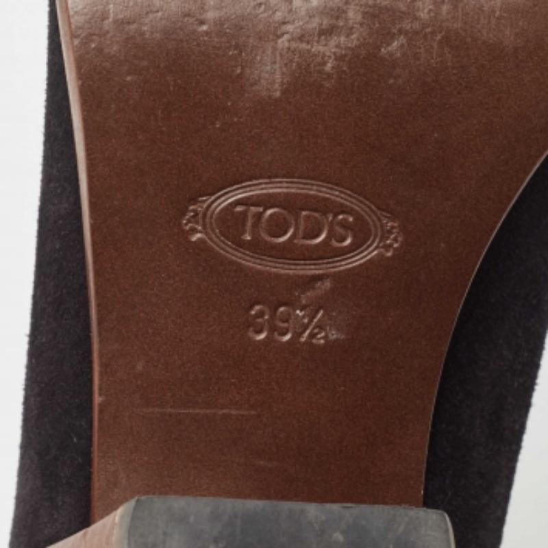 Tod's Schwarze Wildlederstiefeletten Größe 39,5 im Angebot 5