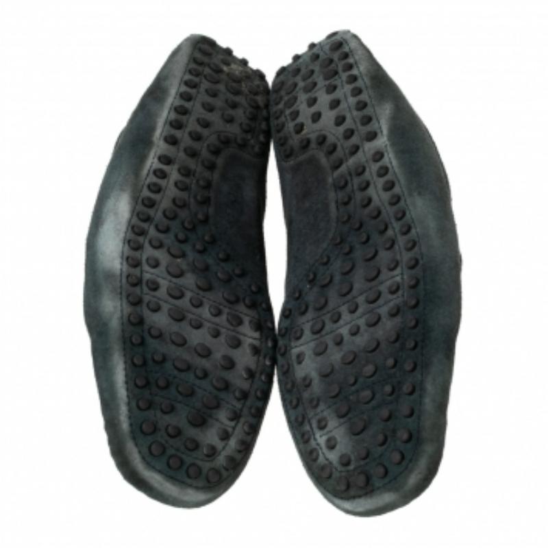 Tod's Black Suede Braided Bit Loafers Size 44.5 In Fair Condition In Dubai, Al Qouz 2