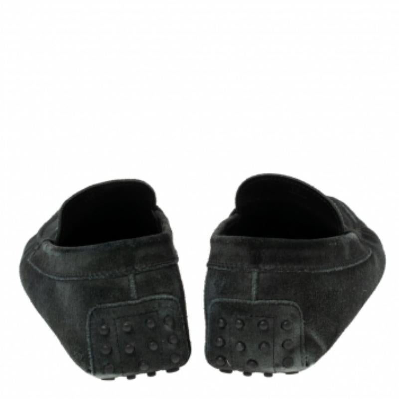 Men's Tod's Black Suede Braided Bit Loafers Size 44.5